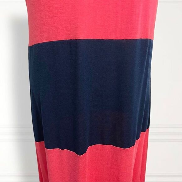 Andrea Orange & Navy Blue Maxi Tank Dress Sz XL - Picture 5 of 7